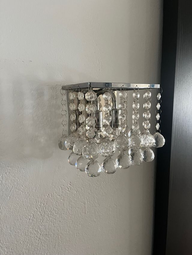Pareja Apliques cristal cromado plateado