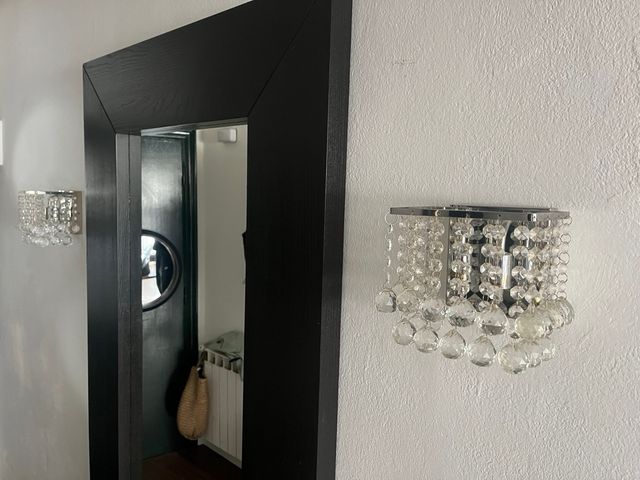 Pareja Apliques cristal cromado plateado