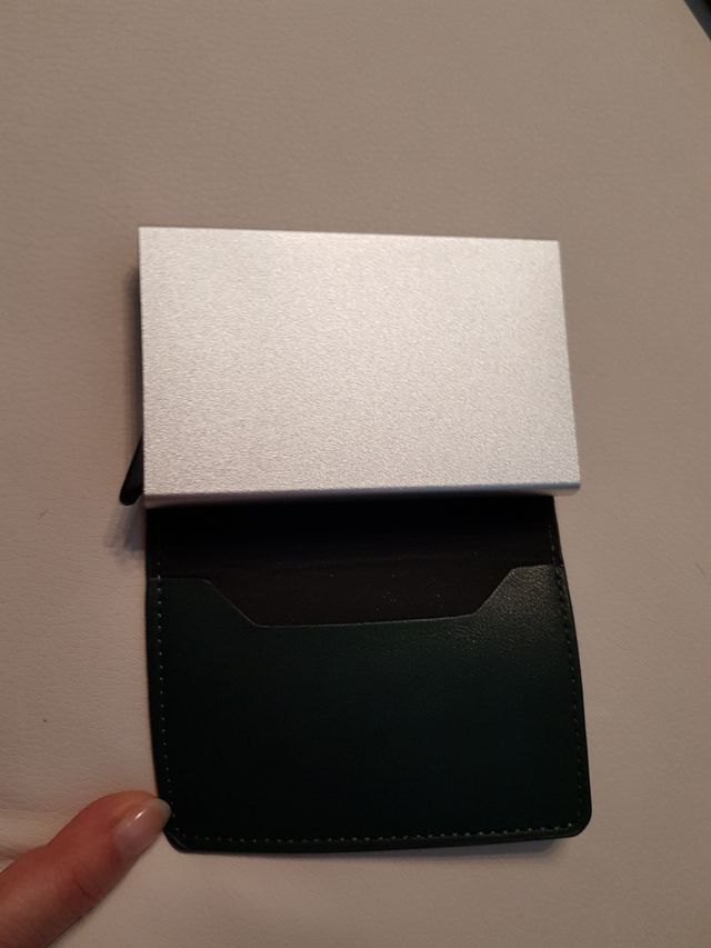 Tarjetero/Billetero/Cartera verde oscuro