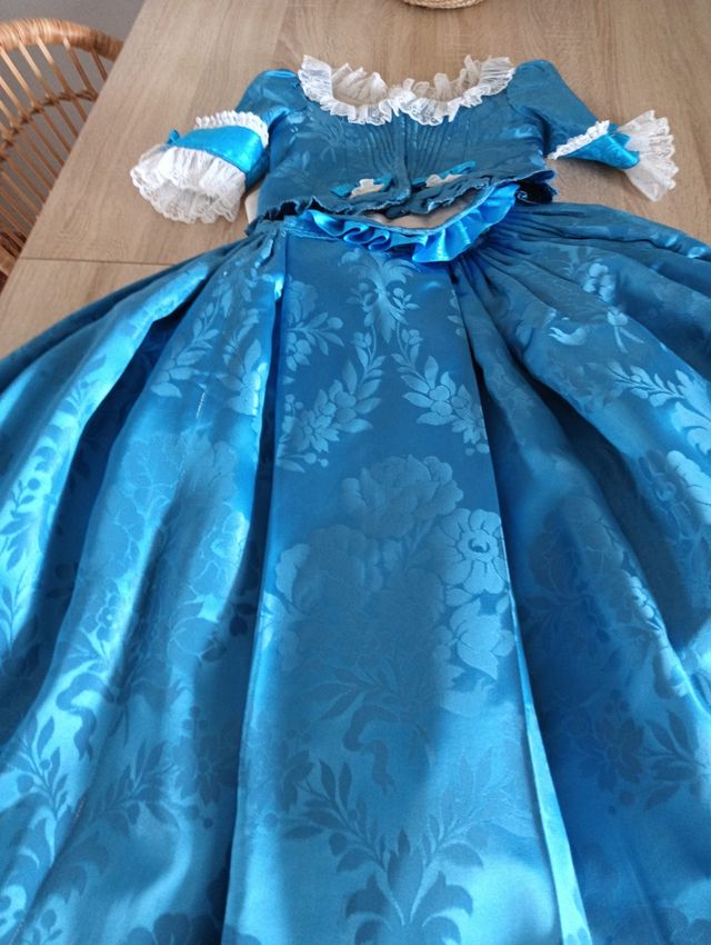 Vestido fallera damasco niña 5_6 años