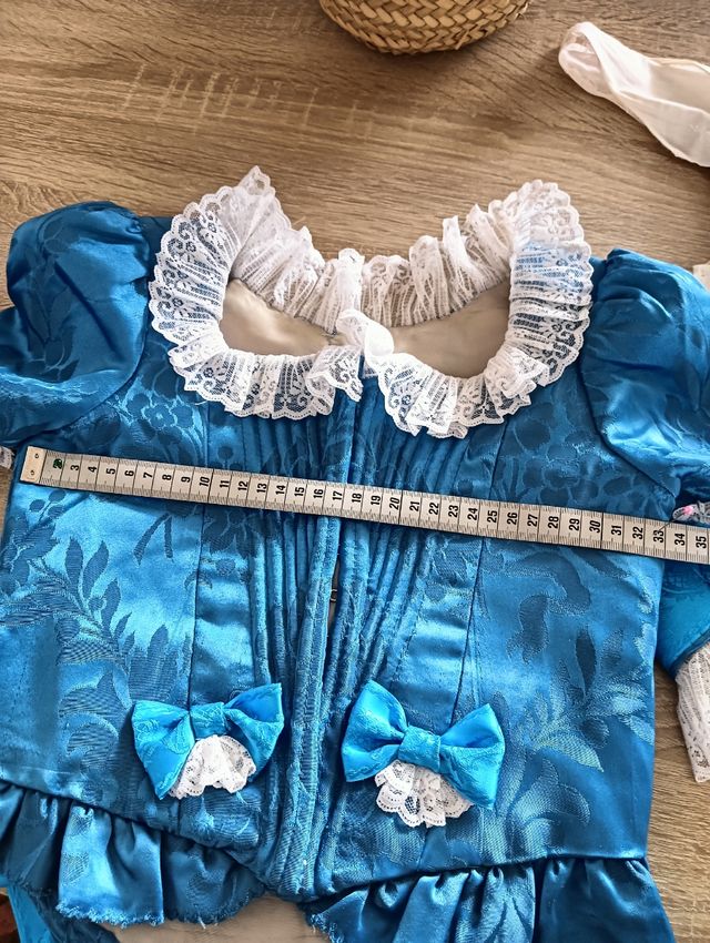 Vestido fallera damasco niña 5_6 años