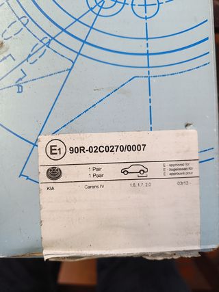 Discos de freno traseros kia carens