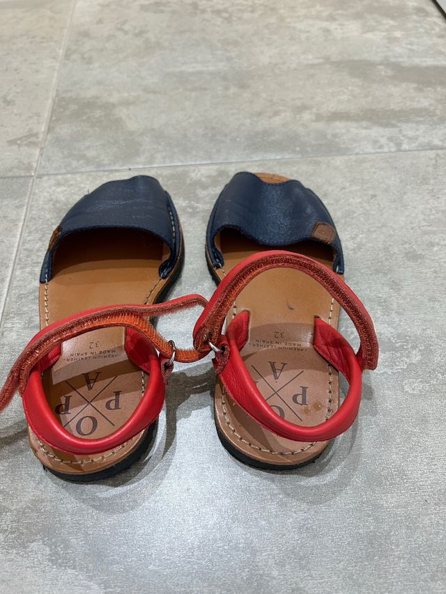 Sandalias Piel Popa Talla 32