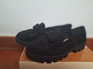 Zapatos mujer negros piel de ante