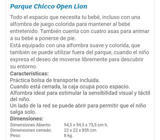 oferta! Parque Chicco Open lion