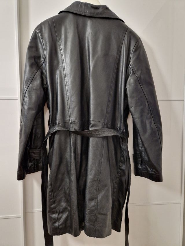 Giacca/cappotto in vera pelle da donna con cintura