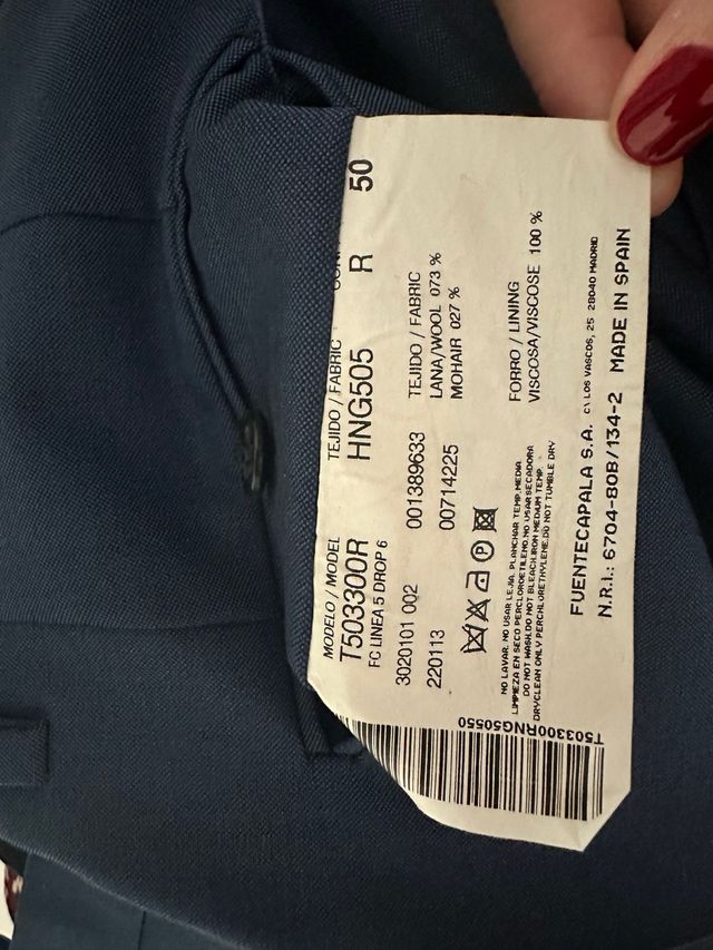 Traje de chaqueta azul