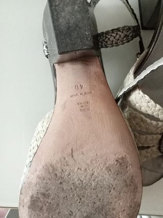 Sandalia mujer Pons Quintana beige plateado 40