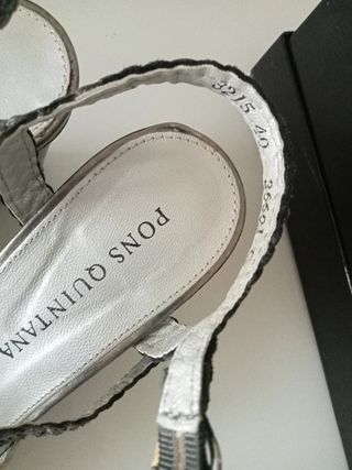 Sandalia mujer Pons Quintana beige plateado 40