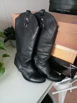 botas cowboy mujer negras mustang 38 