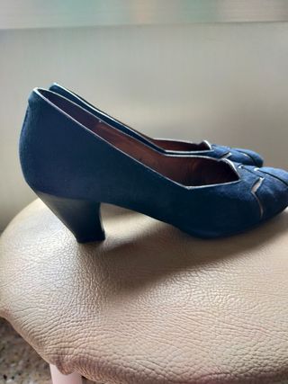 Zapato mujer ante azul número 35