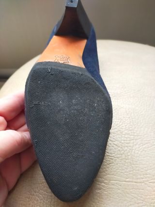 Zapato mujer ante azul número 35