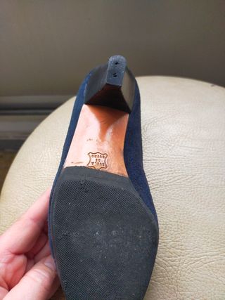 Zapato mujer ante azul número 35