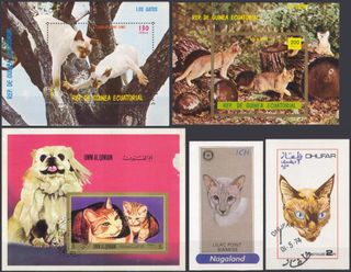 117 SELLOS Y HB TEMA "GATOS", DE TODO EL MUNDO