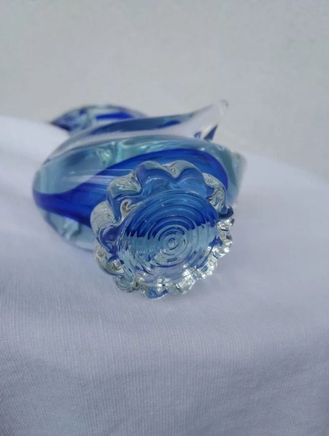 Figura cristal Murano cisne azul vintage