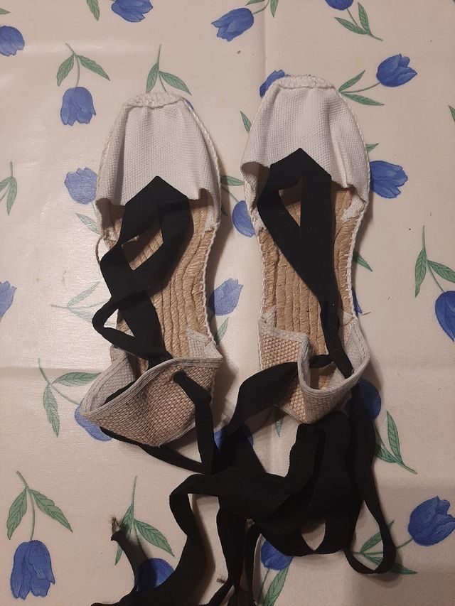 Espardeñas color blanco de esparto niñ@