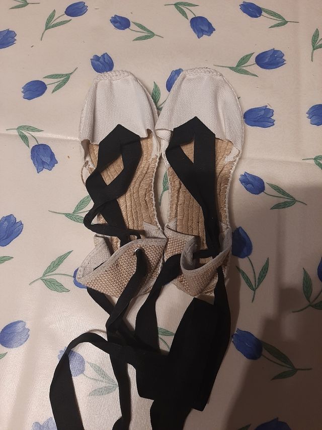 Espardeñas color blanco de esparto niñ@