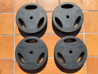 4 pesas de 10kg gym 30mm precio por kg aprox