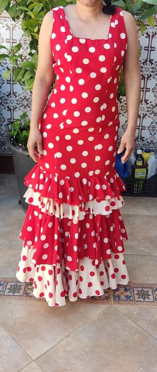 Traje gitana lunares multicolor talla 5