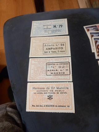 Decimos de lotería antiguo