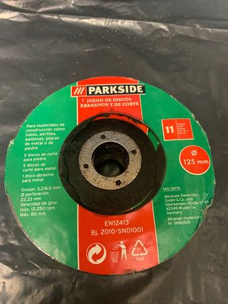 11 Discos abrasivos y de corte. PARKSIDE