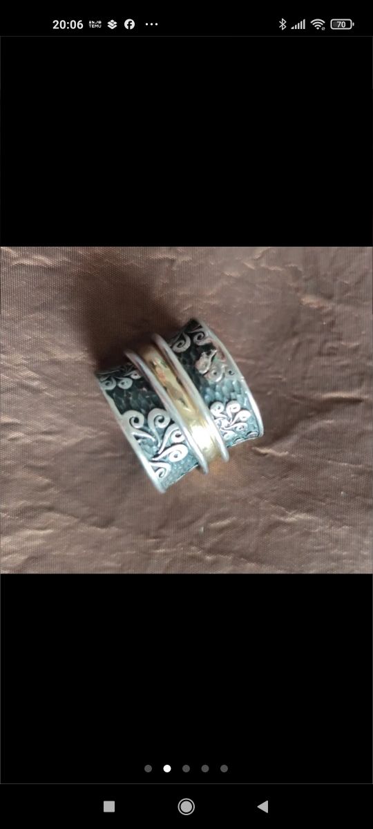 Anillo Bohemme ,ancho 21mm.,oro y plata