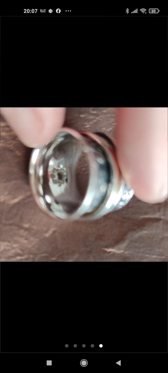 Anillo Bohemme ,ancho 21mm.,oro y plata