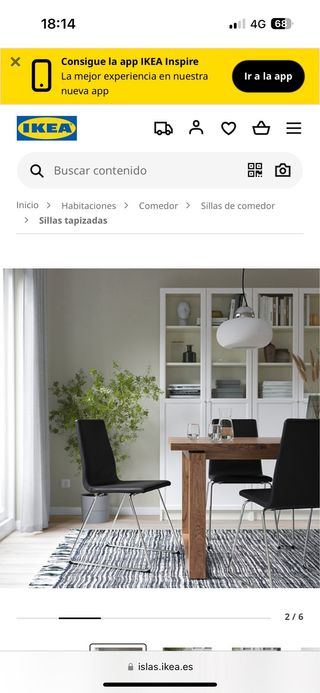 conjunto de 6 sillas de piel nuevas