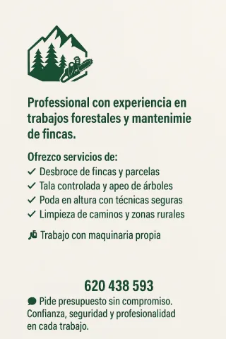 Trabajos varios: poda,tala y desbroce