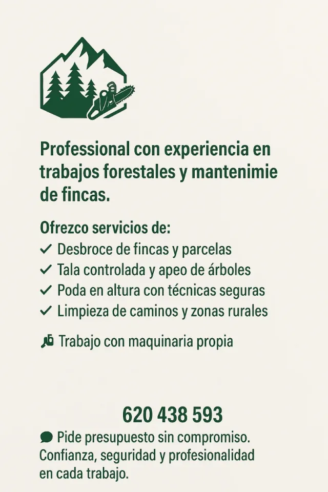 Trabajos varios: poda,tala y desbroce