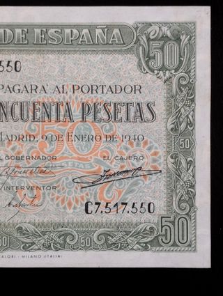 Billete 50 Pesetas 1940