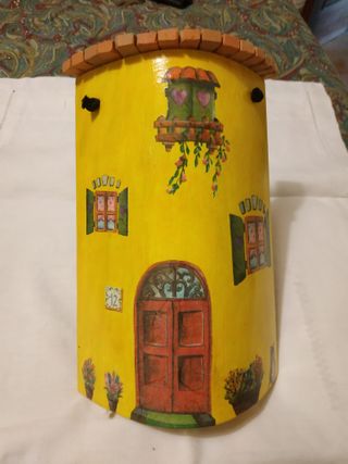 COPPO DECORATO DECOUPAGE GIALLO - HANDMADE