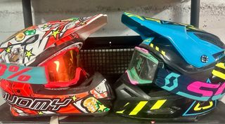 cascos moto enduro cross leatt y suomy