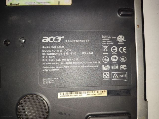 PORTÁTIL ACER ASPIRE 9500 SERIES