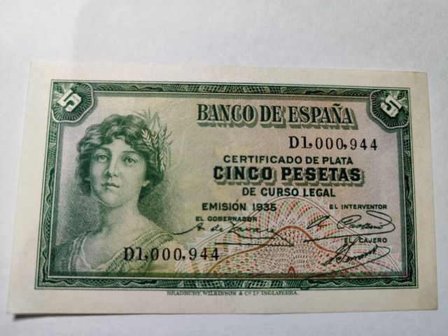 Billete banco España año 1935