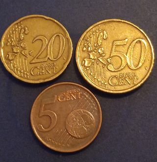 Monedas 5,20,50 cent 2002 Greece, raras.