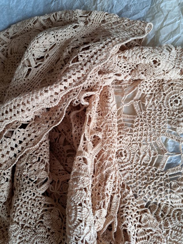 Copriletto uncinetto fatto a mano