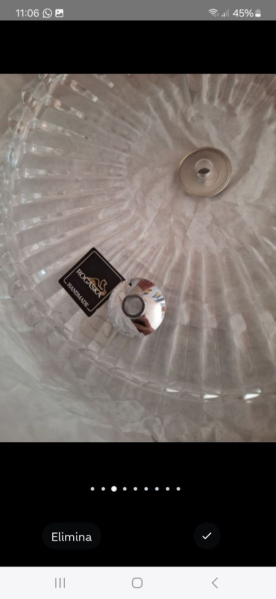 Alzata da tavolo in cristallo