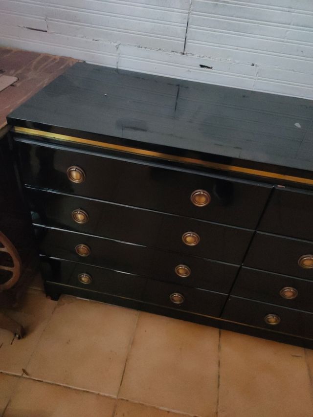 Escritorio oficina + silla naranja