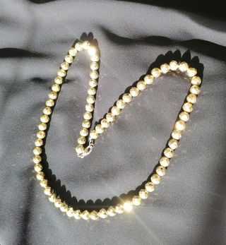 Collana nuova perle vetro colore oro