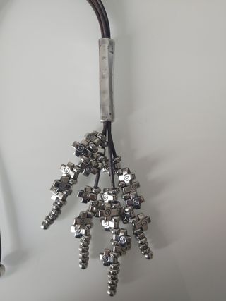 COLLAR DE ZAMAK CON BAÑO DE PLATA Y CUERO
