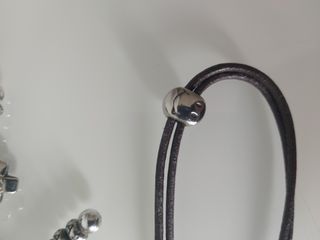 COLLAR DE ZAMAK CON BAÑO DE PLATA Y CUERO