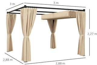 Pérgola con laterales beige NUEVA