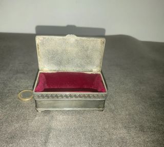 Antiguo joyero caja joyas francesa de estaño zinc