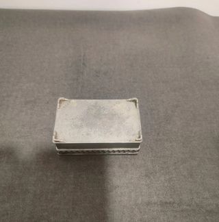 Antiguo joyero caja joyas francesa de estaño zinc