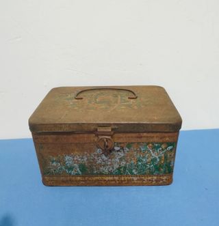 Antigua fiambrera alcancía joyero alemana s. XIX