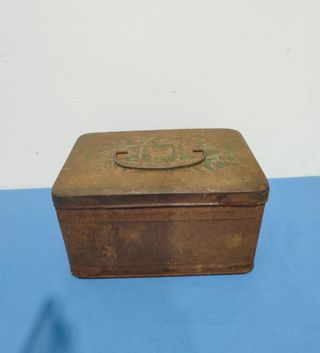 Antigua fiambrera alcancía joyero alemana s. XIX