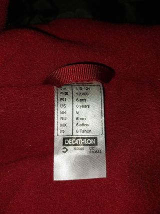 Mono de nieve niño Talla 6 años