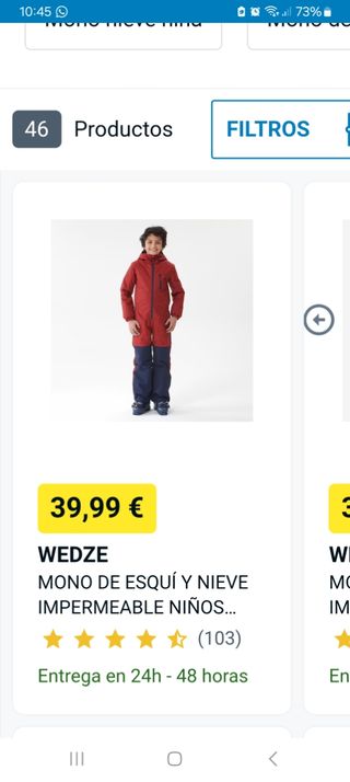 Mono de nieve niño Talla 6 años