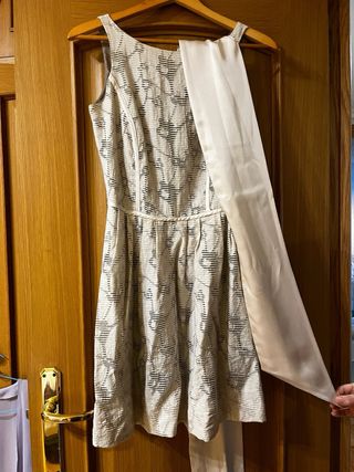 vestido boda beis crema T 36-38